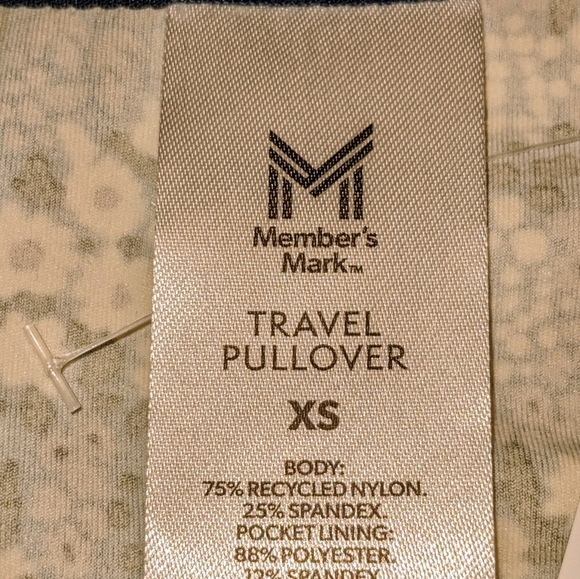 Member's Mark XS  Zipper Kangaroo Pocket Long Sleeve Travel Pullover Floral NWT - Picture 13 of 14